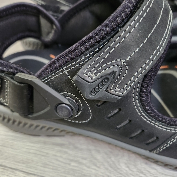 Ecco Black Sandals 41 Terra II Style Men Adjustable Hoop and Loop Outdoor Trail - Picture 15 of 15